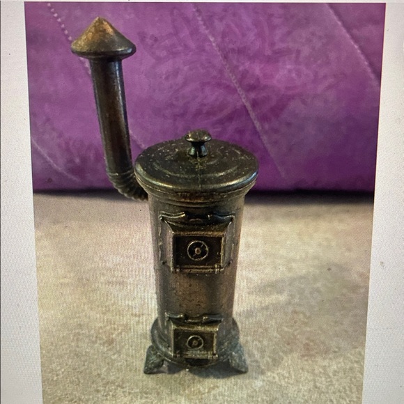 Other - Vintage Die Cast Metal Miniature Wood Burning Stove Pencil Sharpener Top Opens
